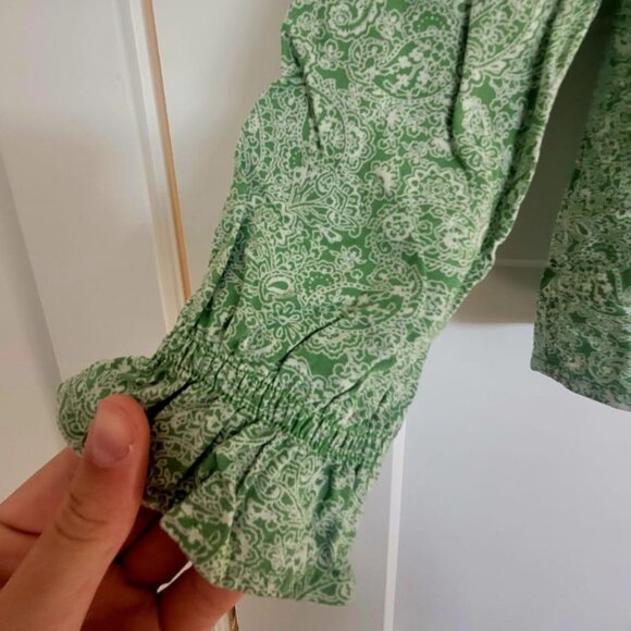 Green Patterned Top (CREAM Brand) - Picture 2 of 7